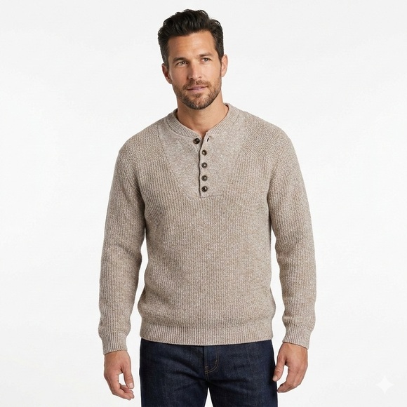 Eddie Bauer Other - Eddie Bauer Men’s Vintage Made In USA Henley Sweater Large